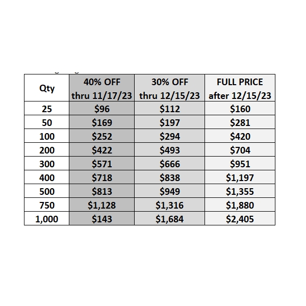 Alternate view:Price Chart of Sparkling Snowflakes Cards